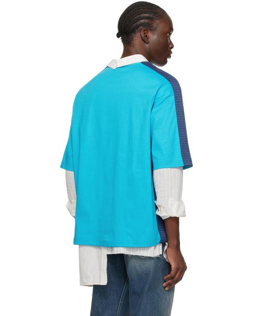 メンズ Lanvin ブルー Side Curb Tシャツ Blue