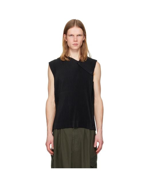 Homme Plissé Issey Miyake Black Stone Cloud Tank Top for men