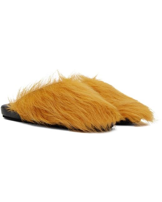 Marni Black Yellow Fussbett Sabot Slippers