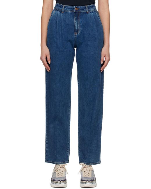 See By Chloé Blue High-rise Tapered Jeans