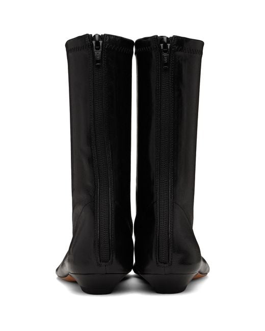 Khaite Black Apollo Flat Ankle Boots