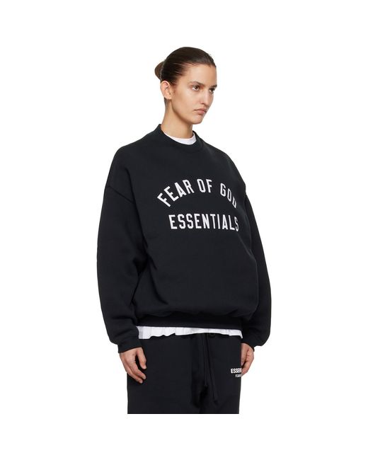Fear Of God Black Varsity Crewneck Sweatshirt