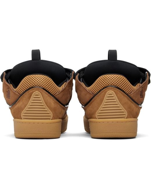 Lanvin Black Tan & Curb Leather Sneakers