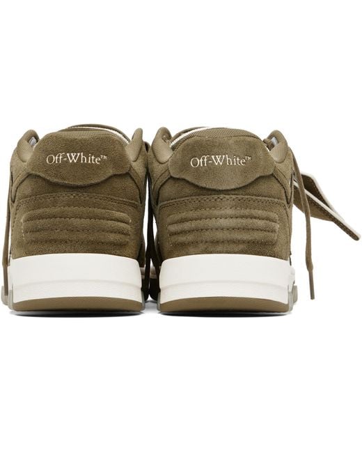 Off-White c/o Virgil Abloh Black Khaki Out Of Office Calf & Suede Sneakers for men