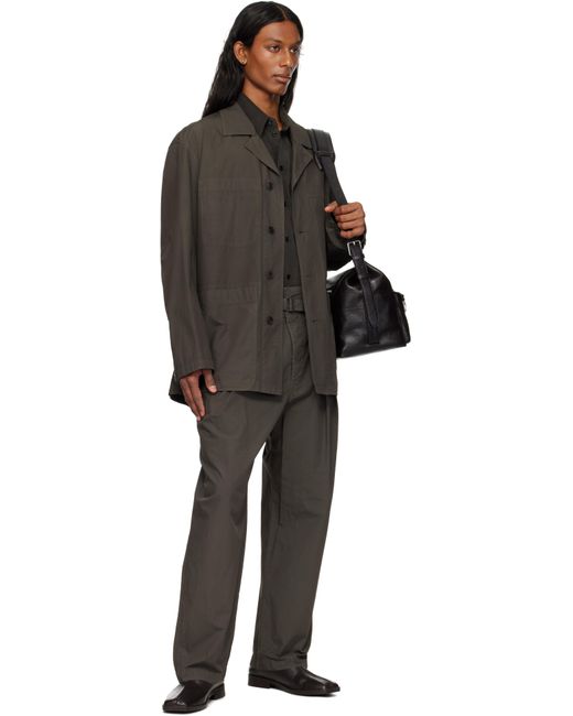 メンズ Lemaire ブラウン Workwear シャツジャケット Black