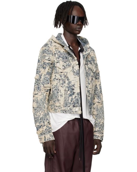 メンズ Acne ブルー フード付き デニムジャケット Black