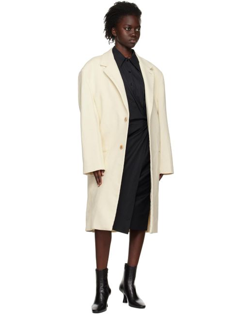 Lemaire Black Off-white Chesterfield Coat