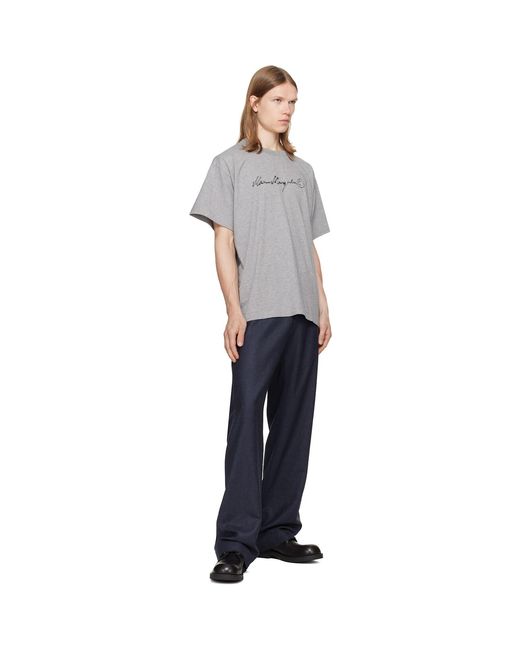 MM6 by Maison Margiela Gray Cotton Jersey T-Shirt for men