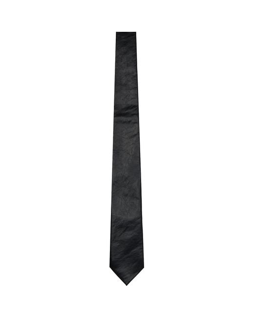 Our Legacy Black Faux-Leather Tie for men