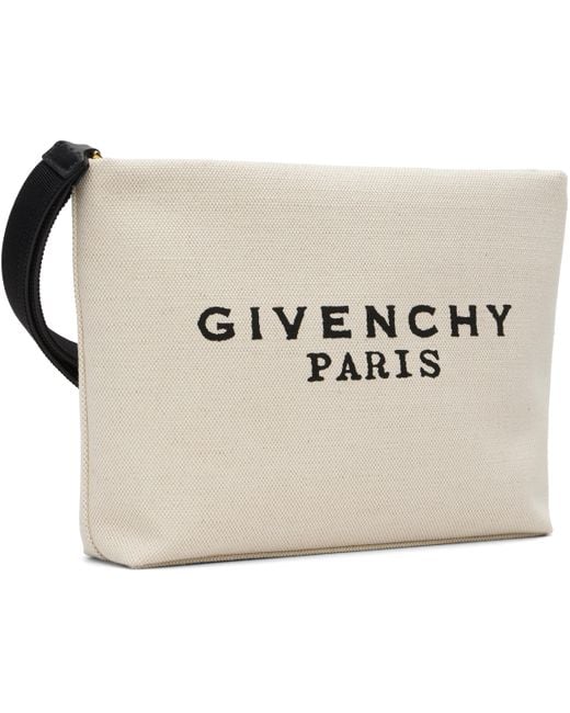 Givenchy ベージュ キャンバス ポーチ Natural