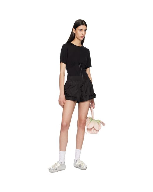 Simone Rocha Black Frill Track Shorts