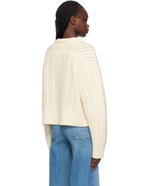 Re/done Blue Off-white Crewneck Sweater
