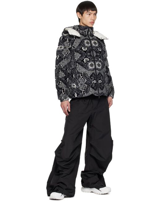 Moncler Black & White Graphic Down Jacket for men