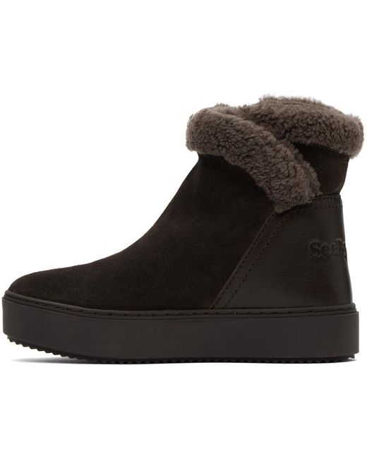 See By Chloé Black Gray Juliet Boots
