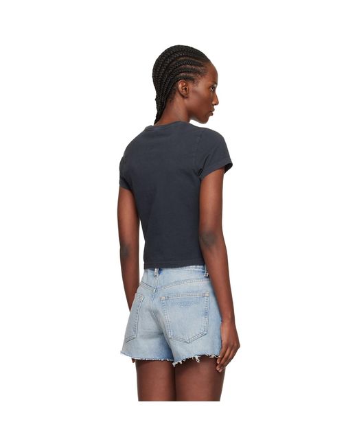 Alexander Wang Black Reflective Halo Print Logo T-Shirt
