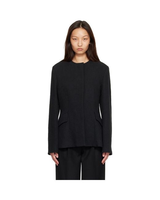 Totême Black Jacquard Cotton Blazer