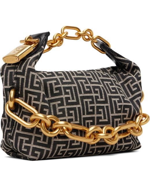 Mini Sac Sync Noir Et Blanc Cassé Balmain en coloris Metallic
