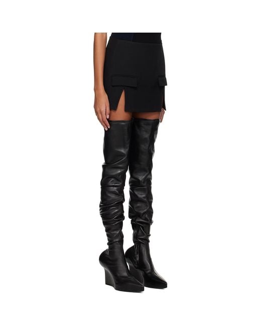 Dion Lee Black Split Hem Miniskirt