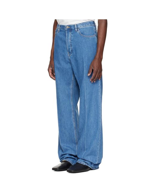 Valentino Blue Creased Jeans for men