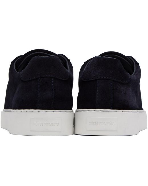 Norse Projects Black Navy Court Sneakers for men