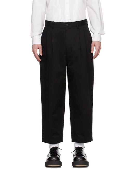Comme des Garçons Black Pleated Trousers for men