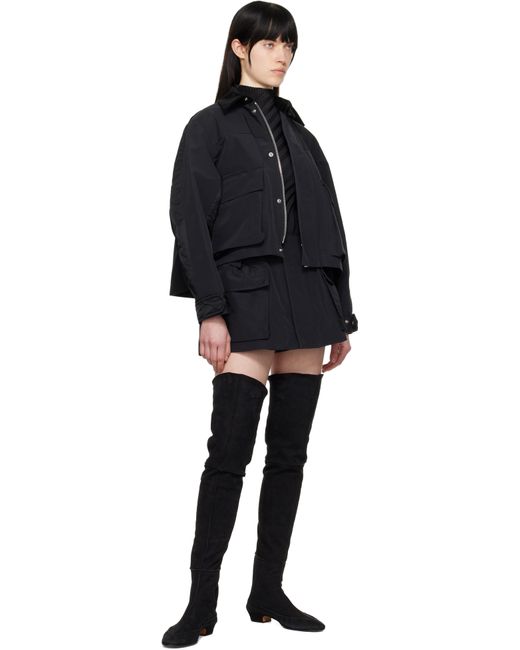 Sacai ブラック Grosgrain & Nylon Twill ジャケット Black