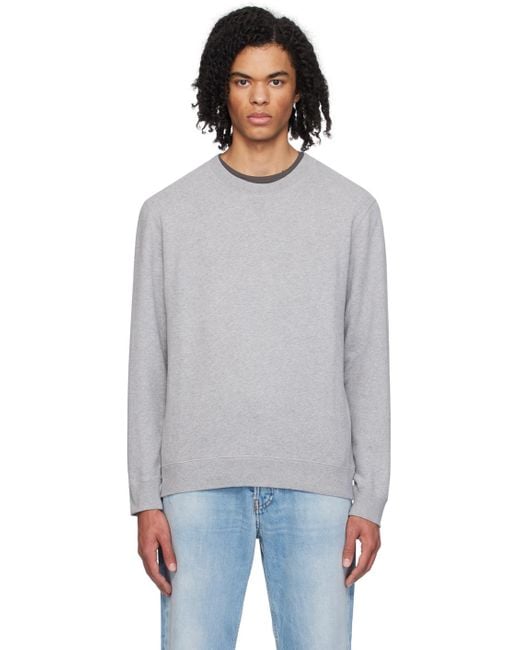 Sunspel Black Gray V-stitch Sweatshirt for men