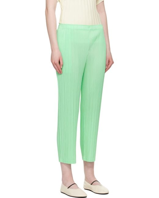 Pleats Please Issey Miyake Green Monthly Colors May Trousers