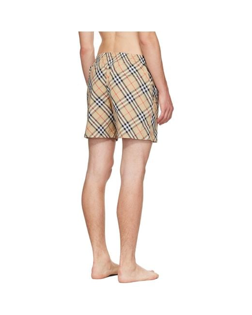Burberry Natural Check Swim Shorts for men
