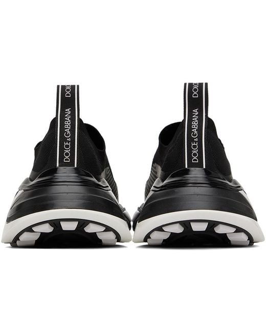 Dolce & Gabbana Black Logo Knit Sneaker