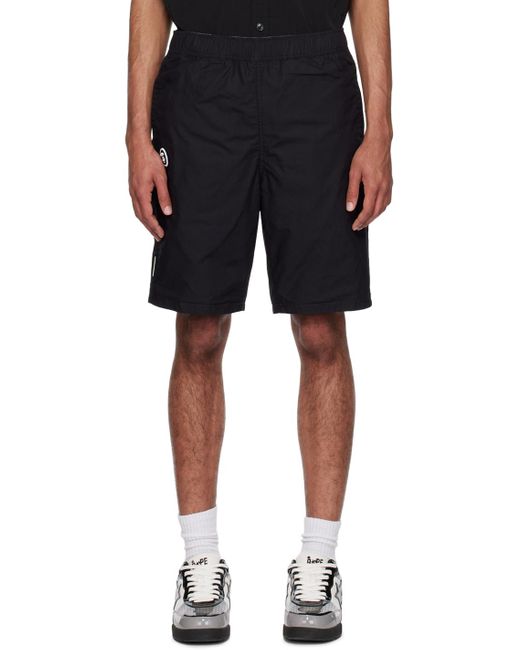 Aape By A Bathing Ape Black Camouflage Reversible Shorts for men