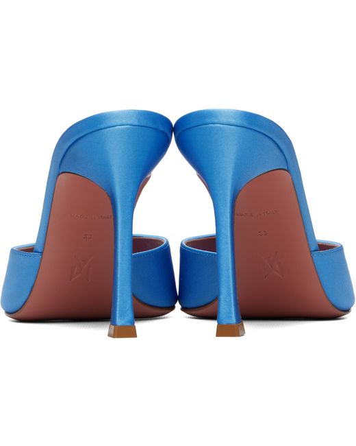 AMINA MUADDI Blue Mini Camelia Slipper 95 Heeled Sandals