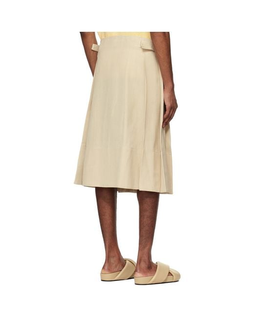 Jil Sander Natural Wrap Design Skirt for men