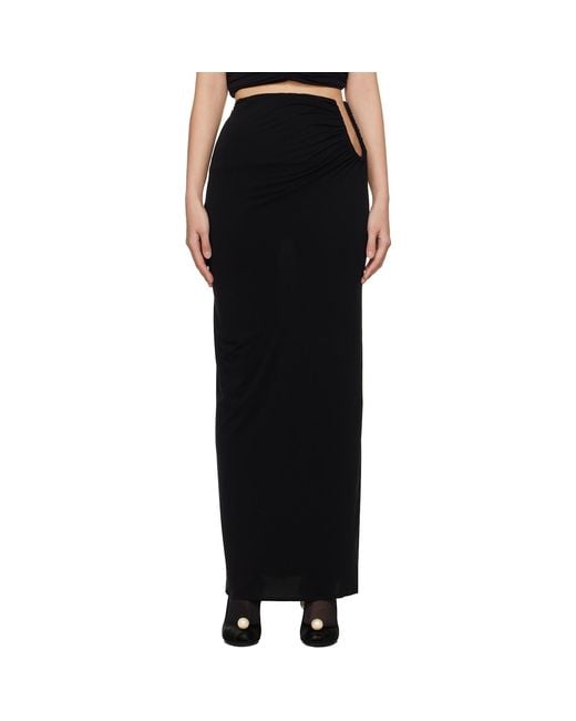 Magda Butrym Black Hip Plunge Maxi Skirt