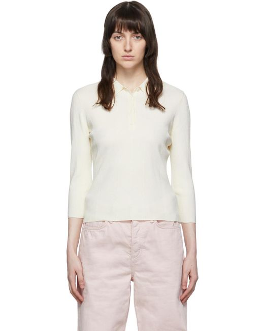 Rag & Bone Synthetic Off-white Pacey Polo in Ivory (Natural) | Lyst