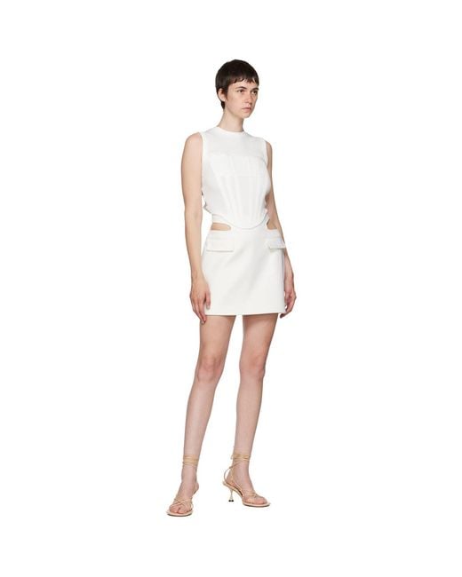 Dion Lee White Y Front Miniskirt
