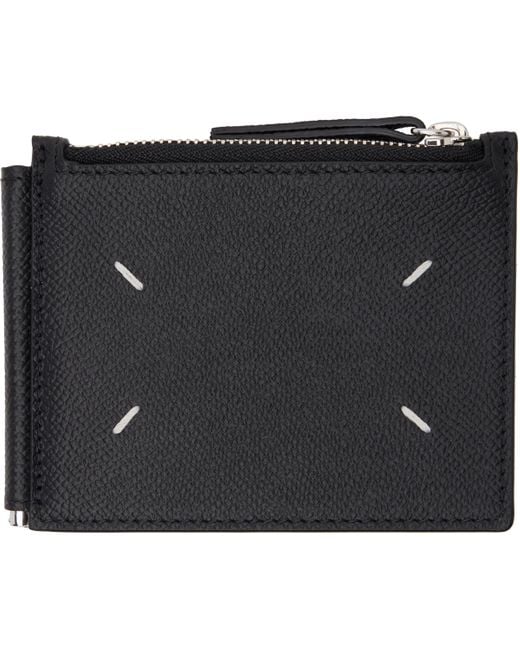 メンズ Maison Margiela ブラック マネークリップ ウォレット Black