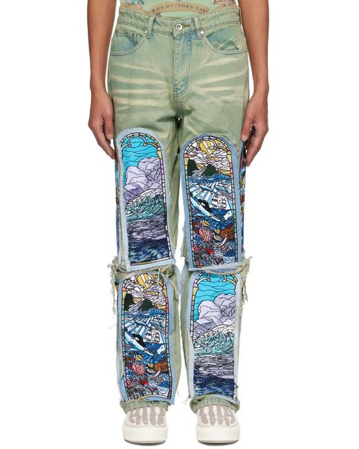 Who Decides War Green Ssense Exclusive Sandy Lane Fusion Jeans for men