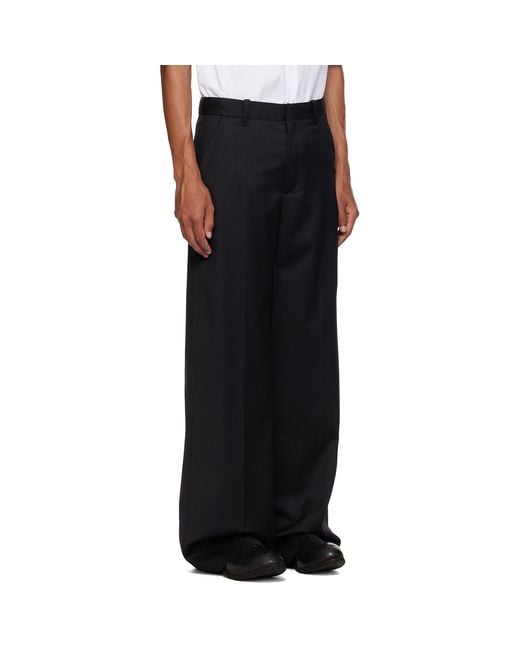 HELIOT EMIL Black Diapason Tailored Trousers for men