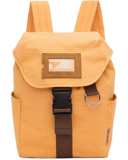 Acne Studios Yellow Ripstop Nylon Backpack in Orange for Men Lyst