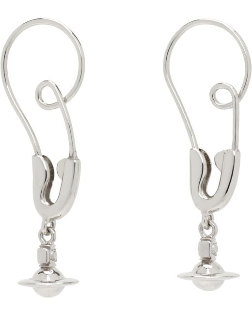 Vivienne Westwood White Maxima Earrings for men