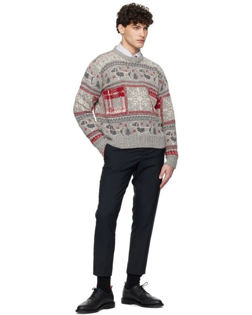 Thom Browne Multicolor Thom E Holiday Hector Mohair Crew Neck Sweater for men