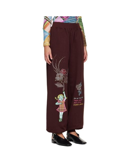 Chopova Lowena Red Feelings Hope Sweatpants