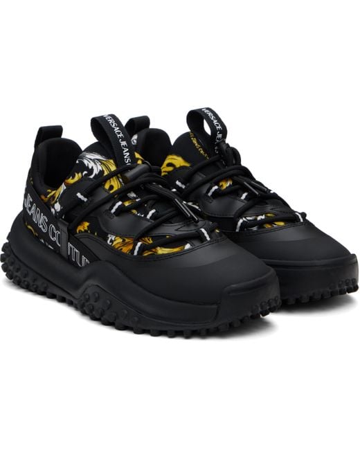 Versace Jeans Couture Black Outline Barocco Hyber Sneakers for men