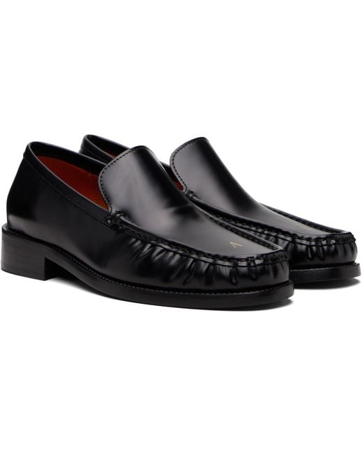 Acne Black Leather Loafers for men
