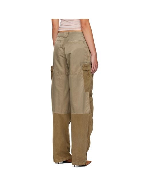DIESEL Green Khaki Cotton & Nylon Cargo Pants