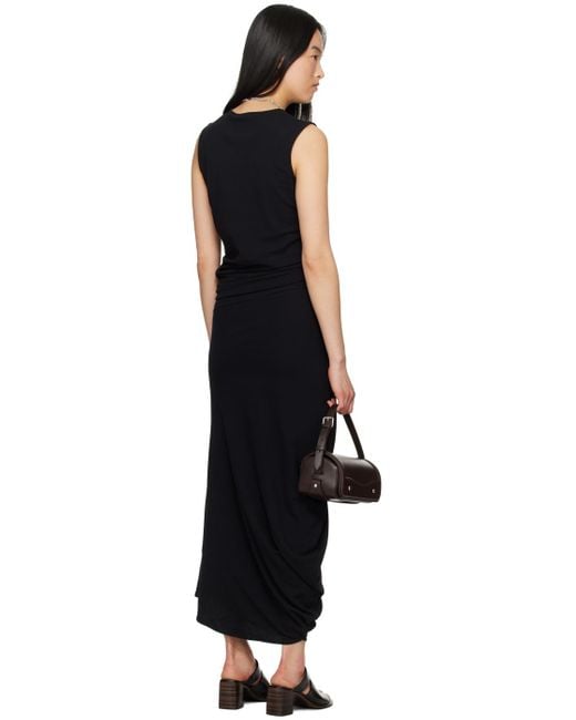 Lemaire Black Twisted Midi Dress