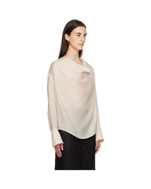 Totême White Off- Cowl Blouse