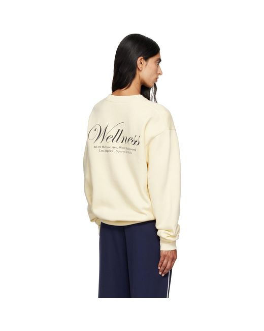 Sporty & Rich White Off- Avenue Crewneck Sweatshirt