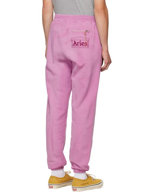 Aries Pink Sunbleached Lounge Pants for men